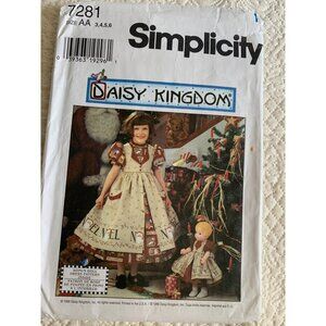 Simplicity Daisy Kingdom Child Dress Doll Clothes Pattern Size 3 4 5 6 7281 Uncu